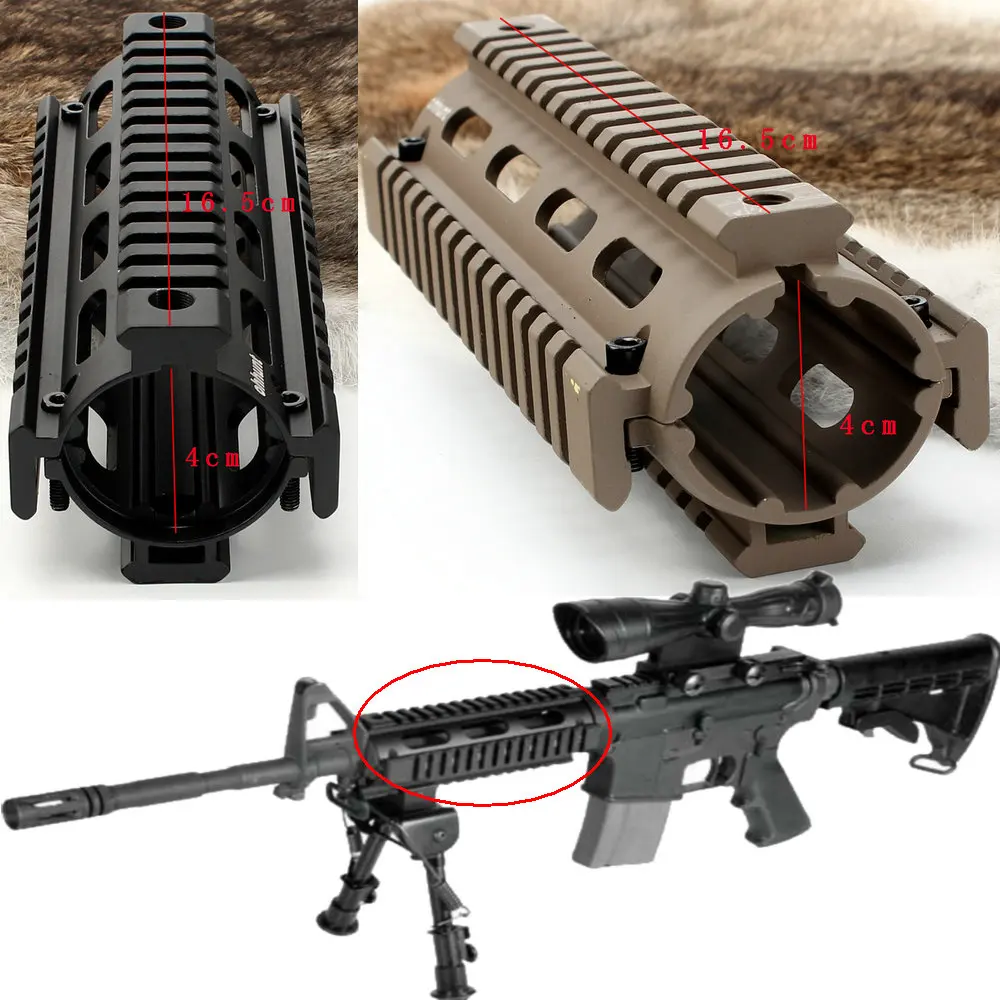 Охотничья тропа тактическая AR-15 M16 винтовки 6,7" Длина карабина 2 шт. Прямая поставка Quad рельсовая система управления черный/коричневый
