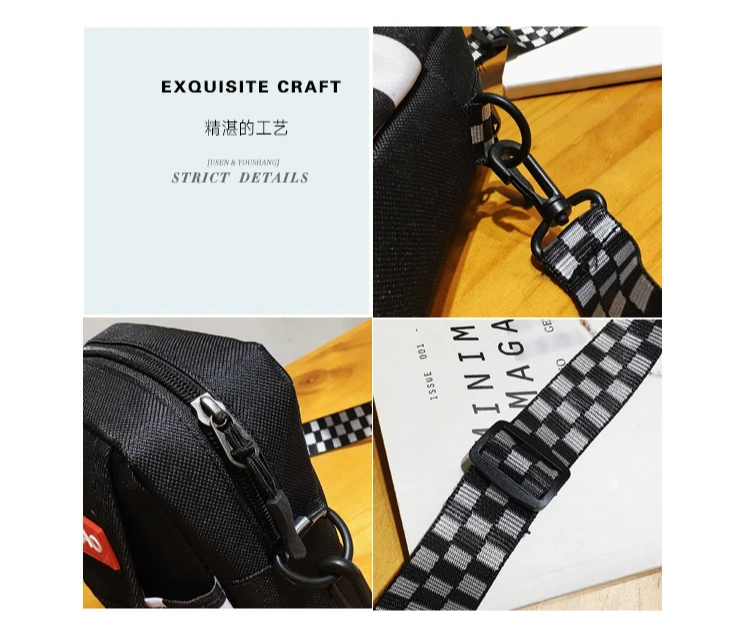 Harajuku клетчатые панельные сумки через плечо, женские сумки через плечо, Студенческая школьная сумка унисекс для пары, сумка для верховой езды, карман для телефона