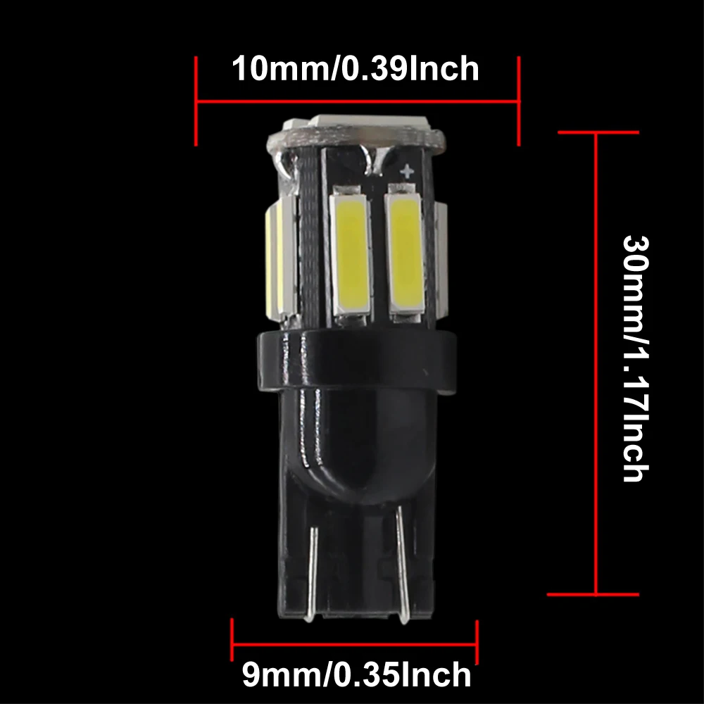 Автомобильный свет T10 W5W светодиодный лампы 7020 10 SMD Светодиодные Автомобильные