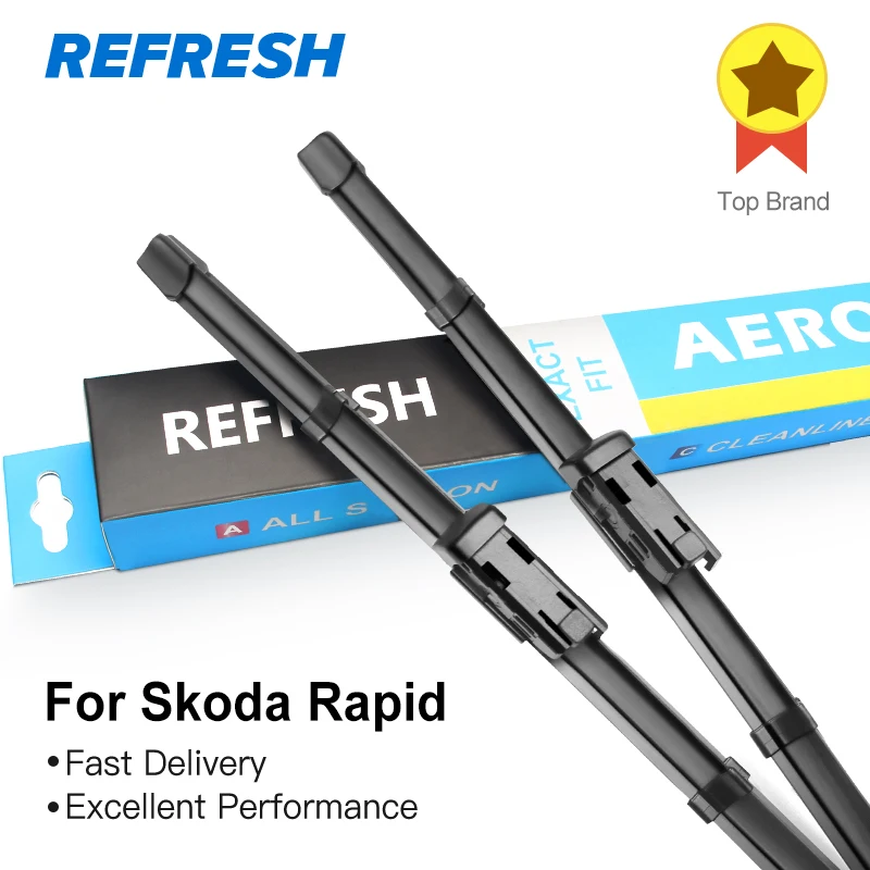 

Refresh Wiper Blades for Skoda Rapid Fit Push Button Arms 2012 2013 2014 2015 2016 2017 2018 2019 2020 2021