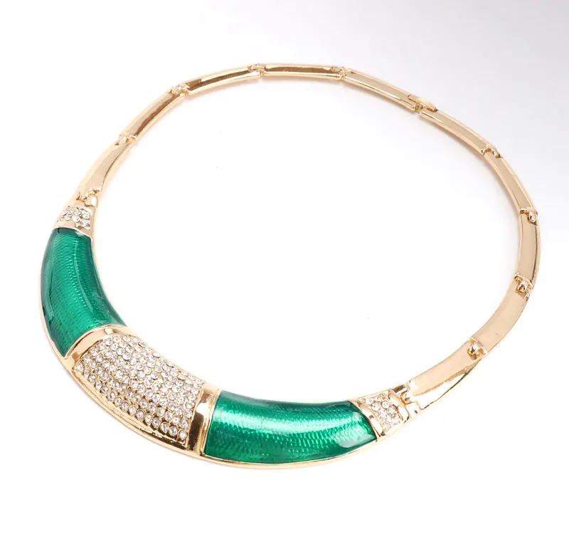 Hot sale Full Rhinestone Green african beads jewelry set wedding Party dress accessories fashion costume Necklace sets | Украшения и