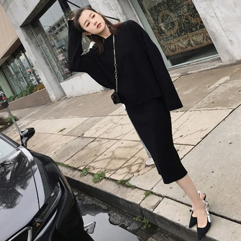 Женские наборы свитеров с круглым вырезом элегантные весенние комплекты из 2