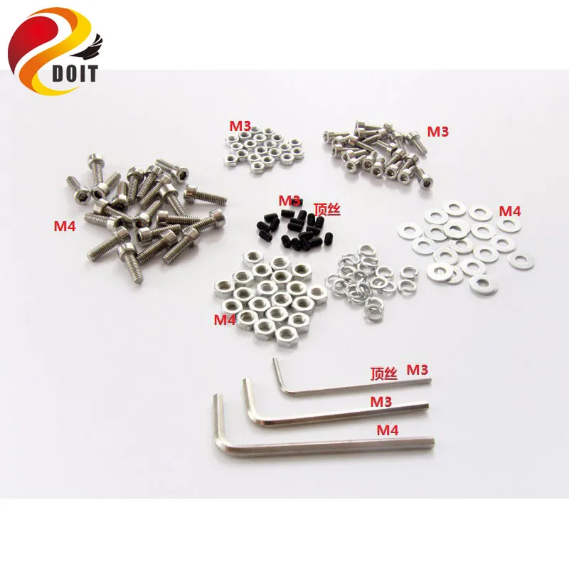 

1set M3 M4 Screw Gasket Trampoline,Nut Inner Hexagon Spanner Tank Car Accessory Part DIY RC Toy Tank Robot Chassis