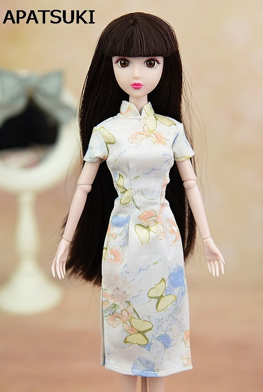 Аксессуары для кукол косплей платье с бабочкой Одежда куклы Барби Cheongsam