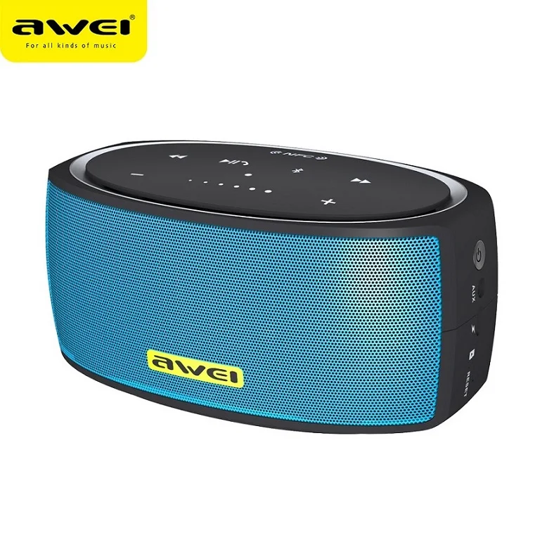 Awei Y210 NFC мини портативный bluetooth динамик Настольный беспроводной динамик с TF AUX usb подключение двух устройств 2200 мАч 6 Вт - Цвет: blue