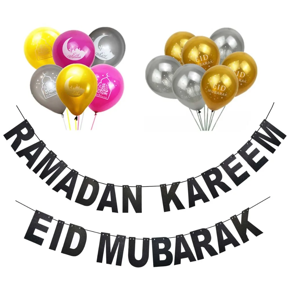 EID MUBARAK баннер блеск фестиваль гирлянда из ткани мусульманское украшение Мубарак