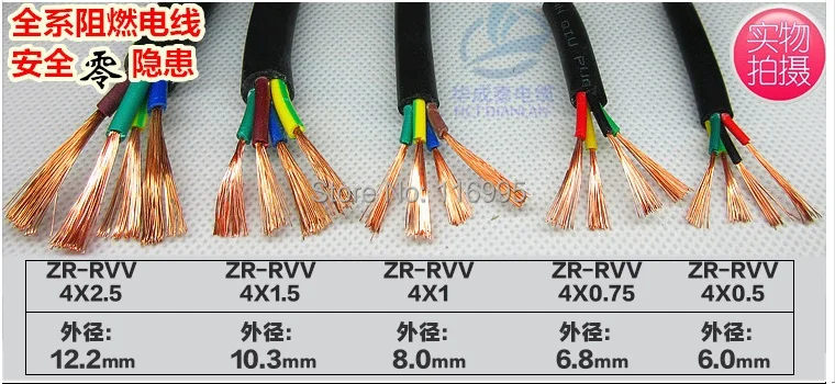 5 метров замедлитель/оболочка кабеля/RVV/2/3/4 сердечник 0 75 мм2 наружный силовой