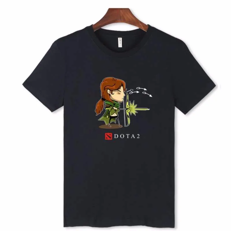 Dota2 с короткими рукавами Повседневная хлопковая Футболка Мужская Классический