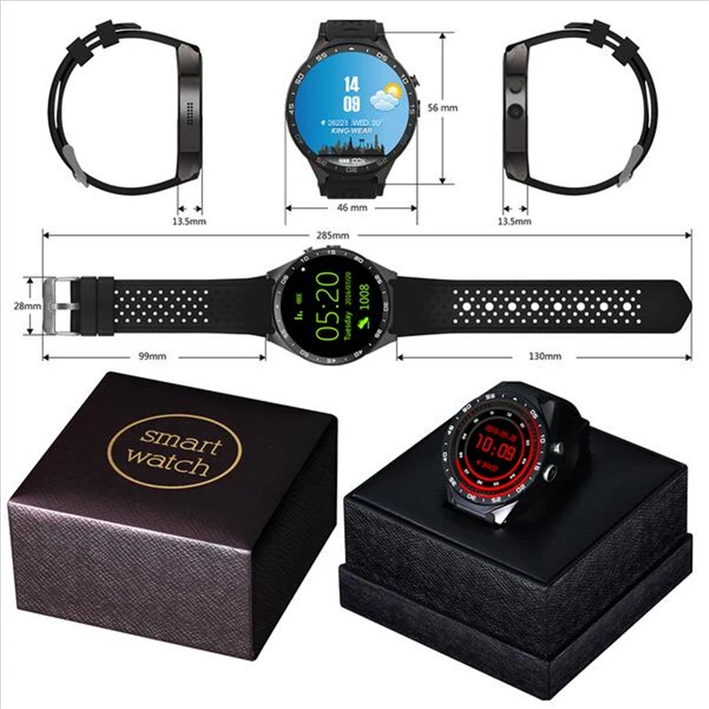 Kingwear KW88 лучше чем KW18 Смарт часы 3g 4 Гб встроенная память 512 Мб оперативная Wi Fi 1 39