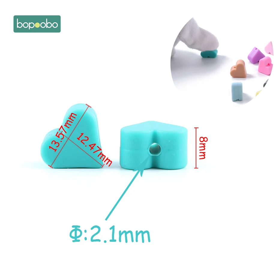 Bopoobo 40PC Silicone Beads Teething Teether Accessories Food Grade Pearl Silicone Star Teething Pacifier Dummy Making Teether