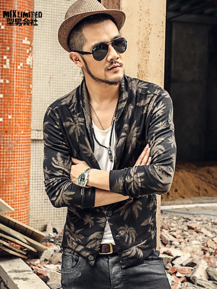 Мужской свитер мужской осенний кардиган с v образным вырезом вязаный тонкий