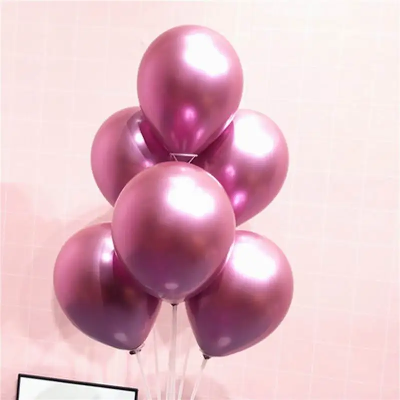 round rose 10 шт шары из латекса цвета металлик Длинная Форма Металл Хром волшебное завязывание скручивание шар балон Свадебные предметы для украшения дня рождения - Цвет: round rose