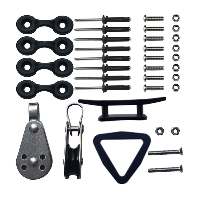 Kayak anchor control set Nylon Stainless steel Stainless steel anchor pulley Kayak Accessories