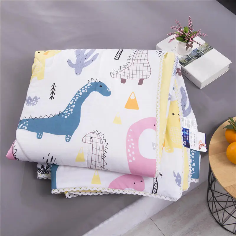 Leaf Pattern Soft Skin-friendly Summer Duvet Washed Cotton Thin Quilt Children Adults Duvet Pillowcase Wholesale(200x230cm