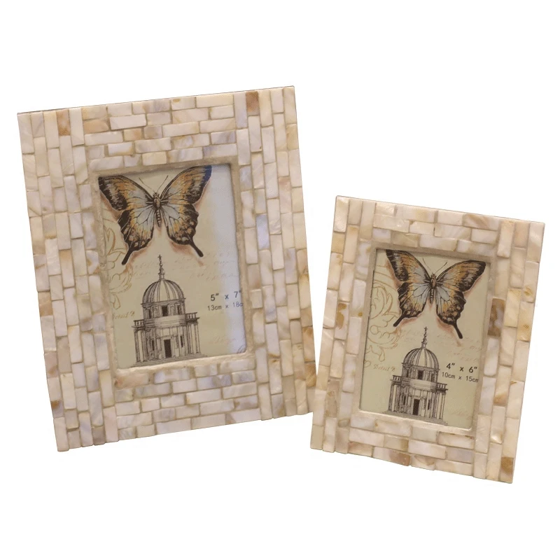 

Fashionable Handcrafted Seashell photo frame Seashell Picture Photo Frames YSPF-010