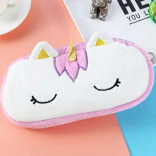 Kawaii пеналы для карандашей с единорогом для девочек, Kawaii сумка для ручек с животными, канцелярский мешочек, пенал, подарочные офисные школьные принадлежности escolar - Цвет: Purple