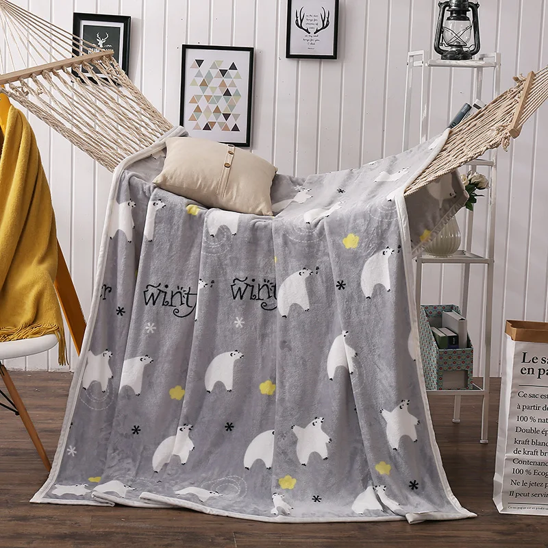 

Bear High quality Thicken plush bedspread blanket 200x230cm High Density Super Soft Flannel Blanket for the sofa/Bed/Car
