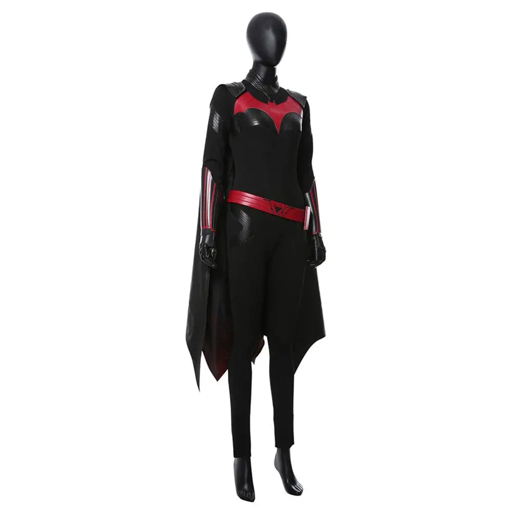 

Batwoman Batgirl Kathy Kane Cosplay Costume Adult Women Girl PU Leather Cape Full Sets for Halloween Carnival Party