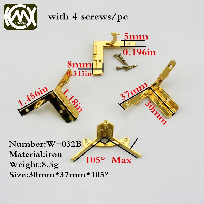 

16pc 30mm*37mm Sales Hinges for kitchen cabinets Hige for small wooden boxes and Display case Furniture hardware W/screw W-032B
