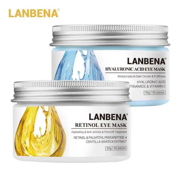 Retinol Eye Masks Hyaluronic Acid Moisturizing Eyepatches Serum LANBENA Anti-Aging Anti-Puffiness Dark Circle Firming | Красота и