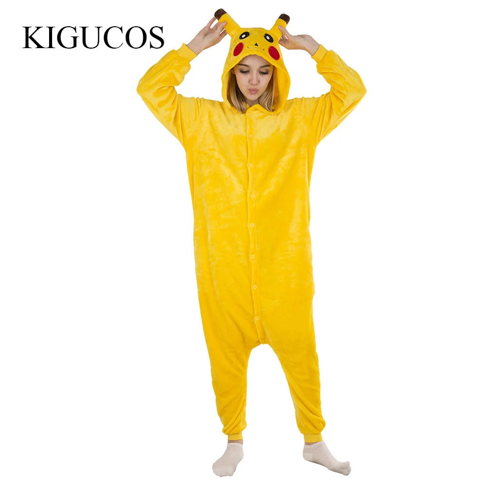 KIGUCOS для взрослых женщин Зимняя Пижама Фланелевая пижама с рисунком