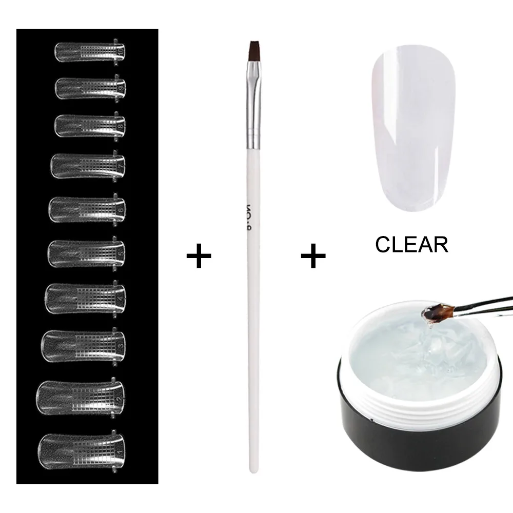 Set03 Clear MIZHSE УФ-гель полигель-лак для ногтей полигель-набор для рисования ногтей лак для наращивания акриловый дизайн ногтей кристалл УФ-смола строительный Гель-лак - Цвет: Set03 Clear