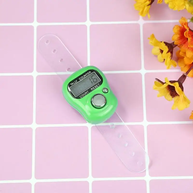 Пластиковый стежок маркер ряд палец кольцо счетчик ЖК-дисплей Электронный цифровой счетчик 9999 максимальное количество