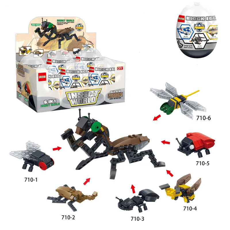 6 шт./компл. Яйца динозавра Строительные кирпичи комплект для детей подарок