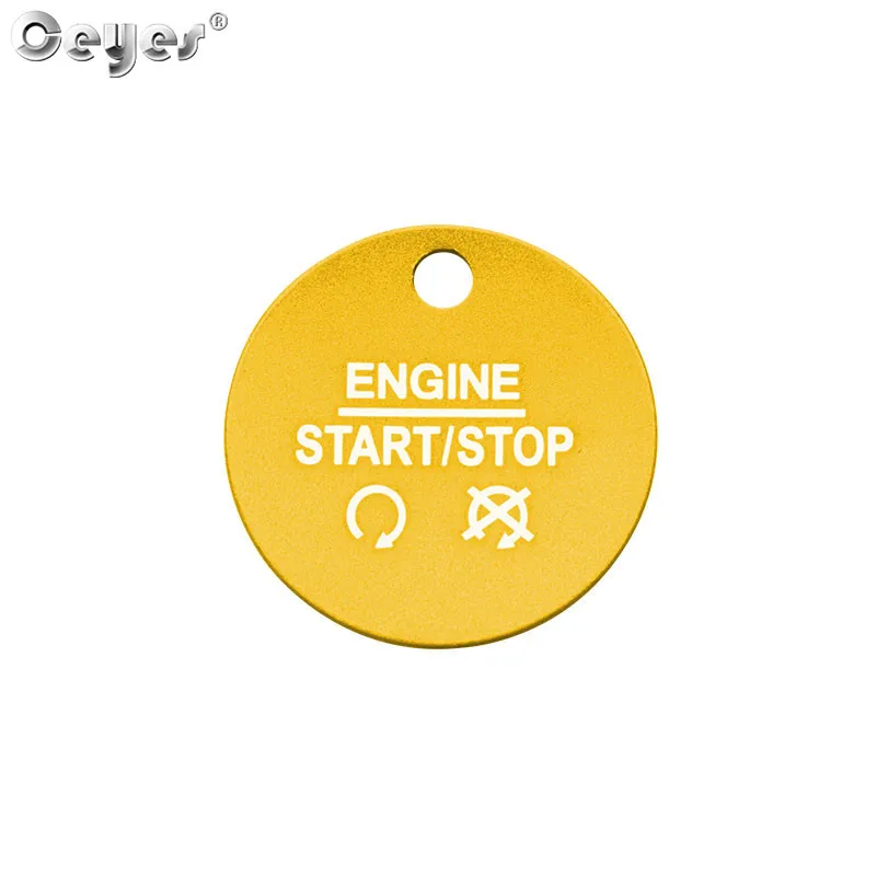 Gold Button Cover Ceyes, наклейки для стайлинга автомобилей, кнопка запуска двигателя, крышки, кольца зажигания, аксессуары, чехол для Ford Explorer Edge Mustang Fusion - Название цвета: Gold Button Cover