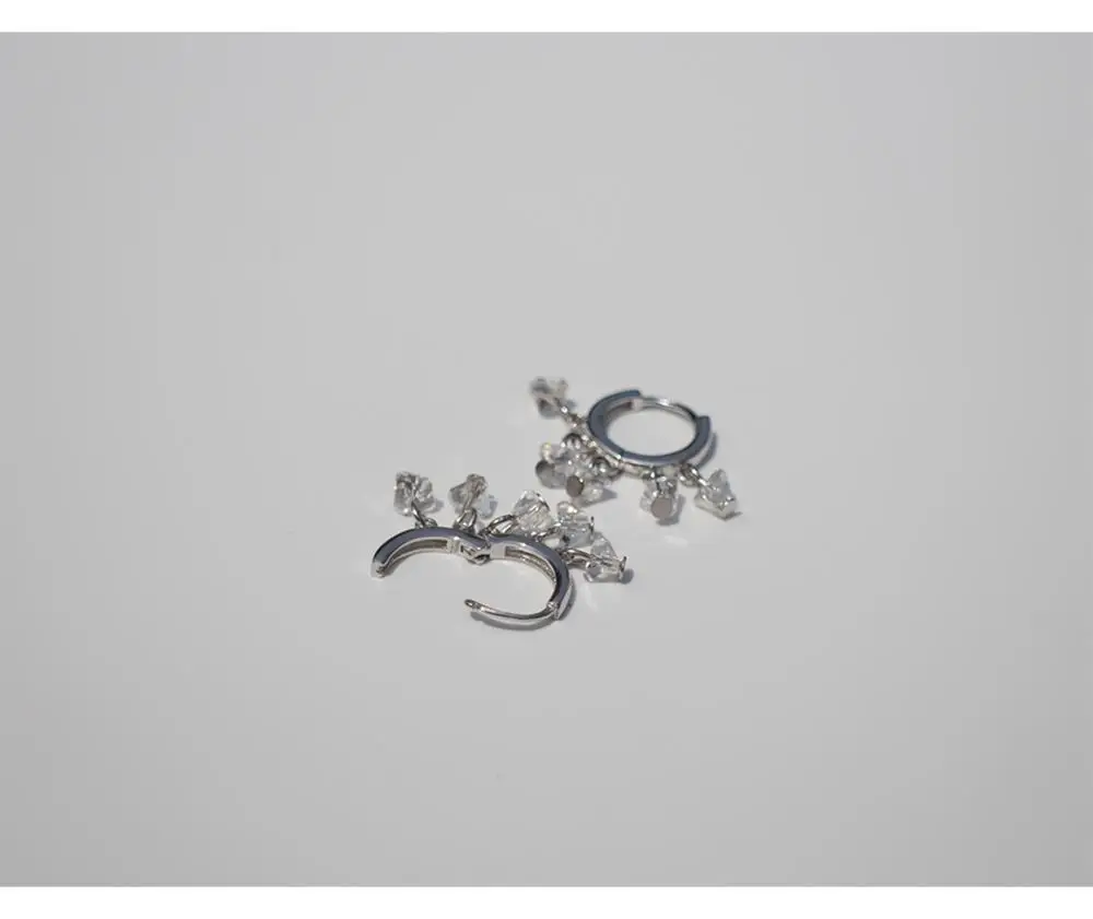 Серьги из стерлингового серебра S925 пробы, модная подвеска-кубик, циркониевые кольца для ушей, Пряжка для ушей, милые трендовые женские серебряные ювелирные изделия для ушей