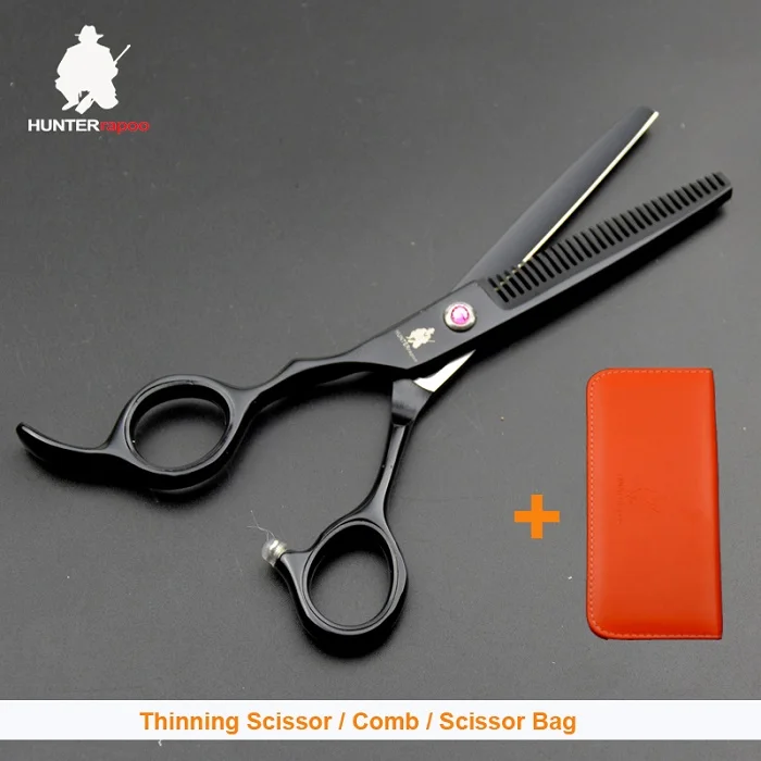 thinner with bag Скидка 30% HT9142 6 дюймов из нержавеющей стали для левшей, филировочные ножницы для стрижки волос, набор расчесок для парикмахерских салонов, ножницы для стрижки - Цвет: thinner with bag