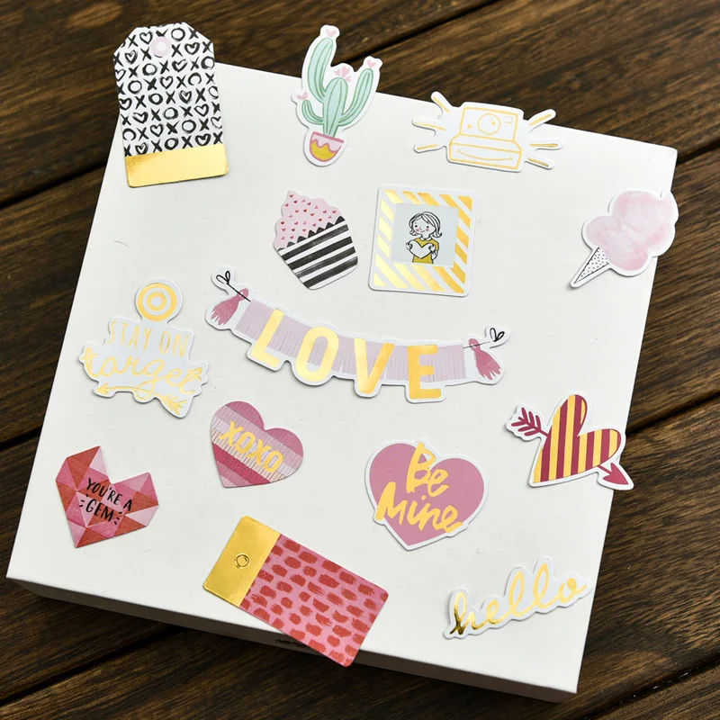 70pcs My Sweet Love Foil Gold Paper Die Cut Stickers for DIY Scrapbooking/photo album Decoration Card Making Crafts | Дом и сад