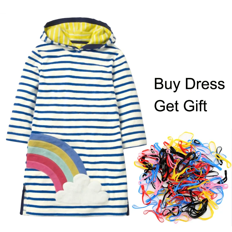 Новые радужные платья для маленьких девочек весенне-осеннее платье с героями