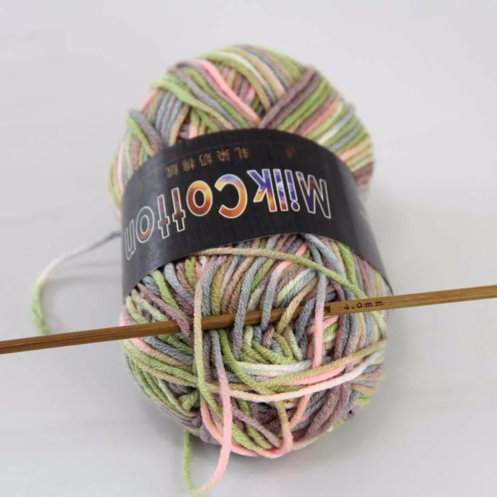 Sale 6ballsx50g Soft Cotton Baby Yarn New Hand-dyed Wool Socks Scarf Knitting yarn green pink brown mixed 2075-21-6 | Дом и сад