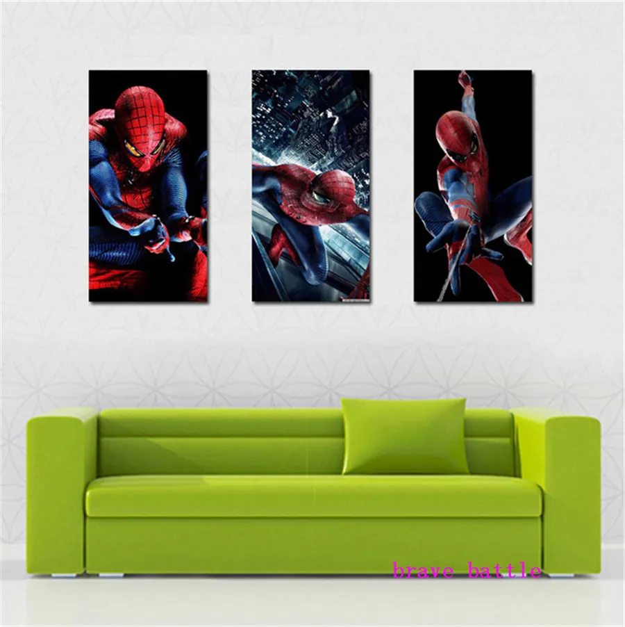 Лига Справедливости Человек паук 3 шт. холст картина печать гостиная домашний