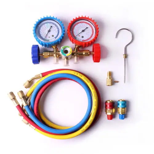 

HVAC A/C Air Refrigeration AC Manifold Gauge Set Brass R12, R22, R502, R134a