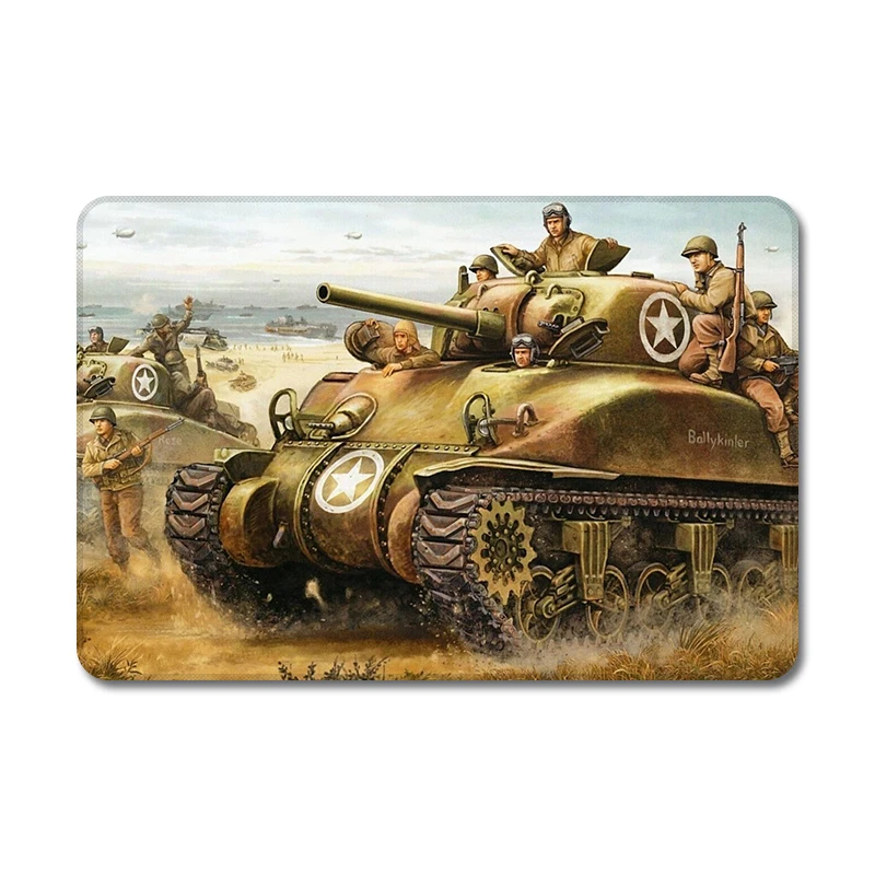 Винтажный Ретро дизайн World War 2 WWII Tanks натуральный резиновый коврик для мыши Коврик