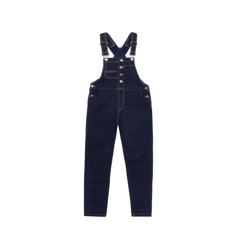Navy blue Подвеска для детей, комбинезоны для девочек, детский комбинезон, одежда повседневные джинсовые штаны весенний джинсовый комбинезон для малышей/джинсы Vestidos От 4 до 13 лет - Цвет: Navy blue