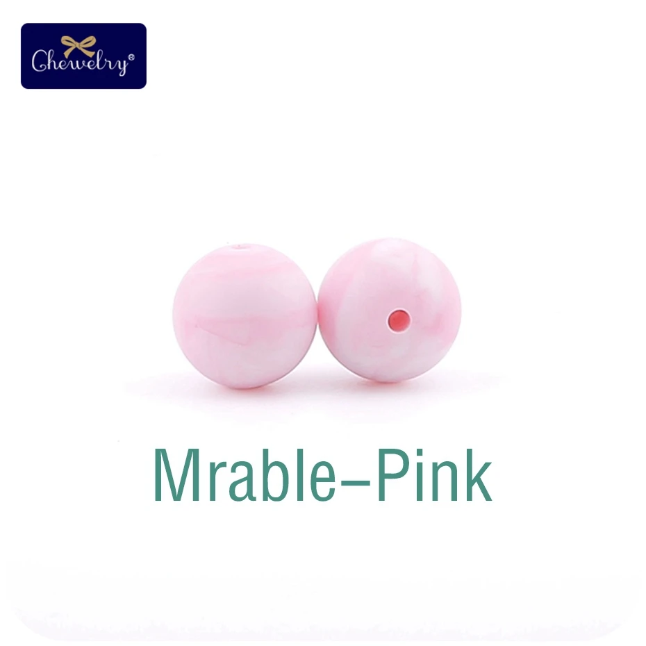 Mrable-Pink 30 шт пищевого качества силиконовые бусины 12 мм жемчужные силиконовые бусины Детские игрушки DIY детские Прорезывания Зубов Ожерелье без БФА соска цепь аксессуары - Цвет: Mrable-Pink