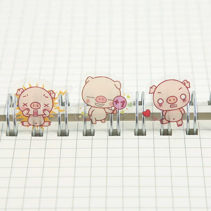 6 шт./компл. Kawaii мультфильм милый маленький розовый поросенок наклейки для детей