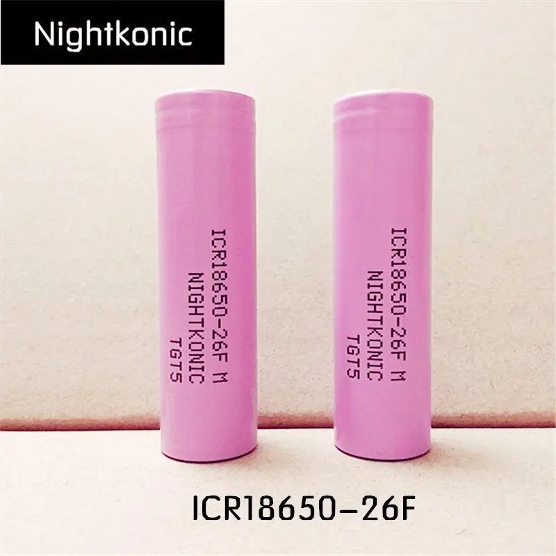 Оригинальный NIGHTKONIC 2 шт./лот 3 7 В 2600 мАч литий ионная 18650 аккумуляторная батарея
