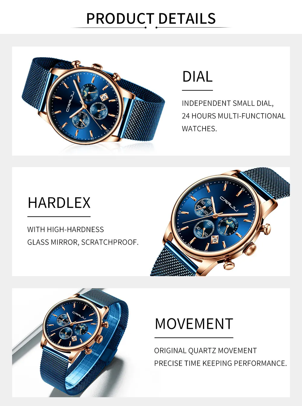 CRRJU мужские часы Reloj Hombre мужские s часы лучший бренд класса люкс кварцевые часы с большим циферблатом спортивные водонепроницаемые Relogio Masculino Saat