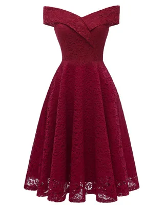 wine red HYFZ9972F# вырез лодочкой розовое короткое Кружевное платье подружки невесты свадебное праздничное платье выпускного вечера дешево оптом свадебное для невесты торжественное платье для девочки - Цвет: wine red