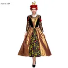 Женский костюм на Хэллоуин Королева сердца, женское платье для косплея Алисы в стране чудес, карнавала Пурим, маскарада, сцены, вечеринки