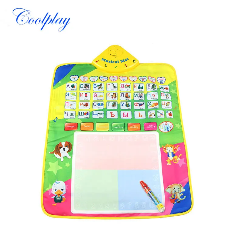 

COOLPLAY Russian Alphabet Water Drawing Musical Mat & 1 Magic Pen Reusable Painting Board Play Music Mat Baby Toys