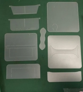 Кожаный женский складной кошелек сделай сам с кнопкой-застежкой из ПВХ шаблон