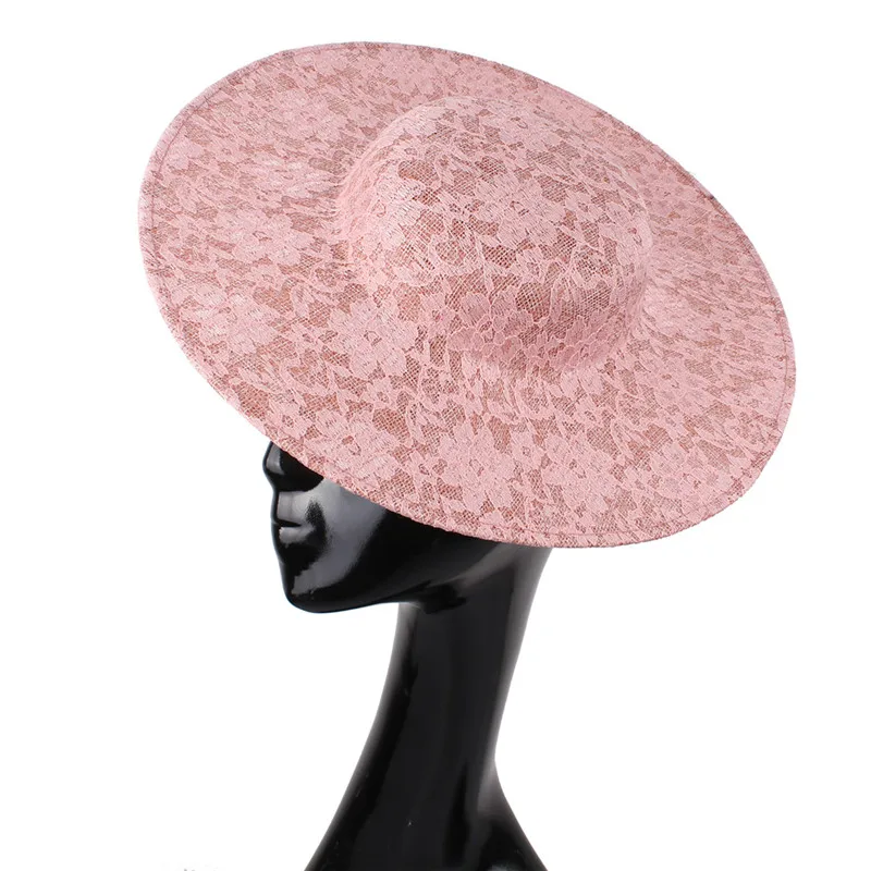 Новое поступление 30 см красный большой размер millinery имитация Sinamay вуалетки база с кружевом вечерние аксессуары для волос DIY Коктейльные шапки - Цвет: peach