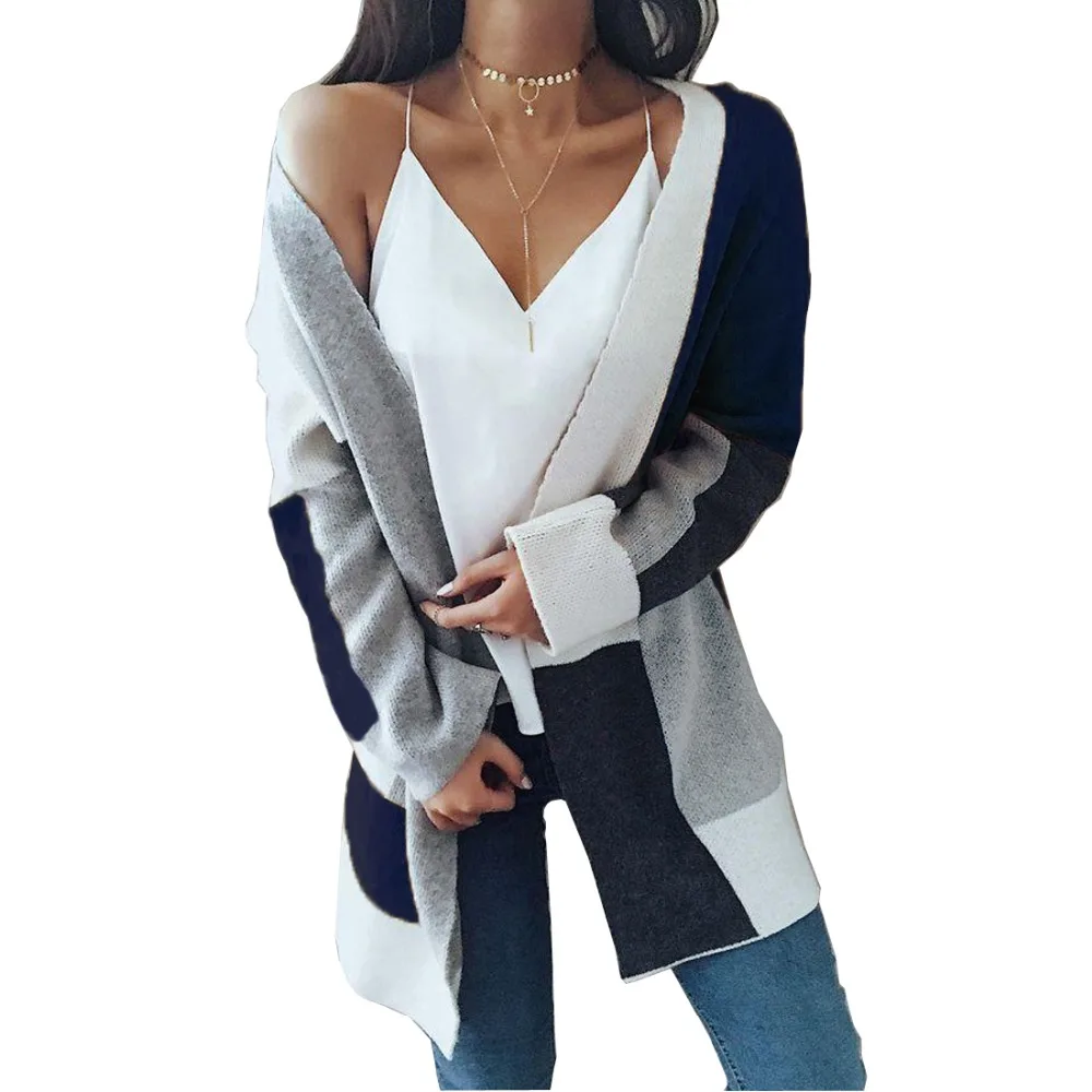 Повседневный женский толстый вязаный кардиган с воротником Асимметричный топ на