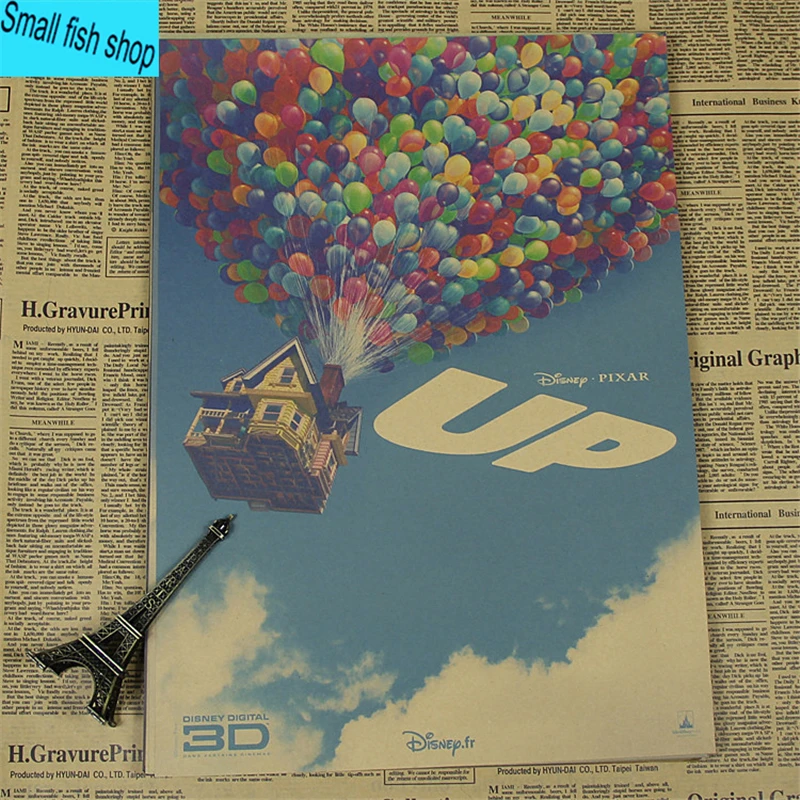 Up Peter Hans Docter Pixar домашний декор крафт-фильм Ретро плакат рисунок ядро наклейки на стену - Цвет: Кофе