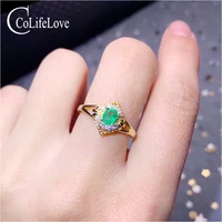CoLife Jewelry Gemstone Ring for Engagement 4*5mm Natural Emerald/sapphire/ruby Ring 925 Silver Real Gem Jewelry Gift for Girl